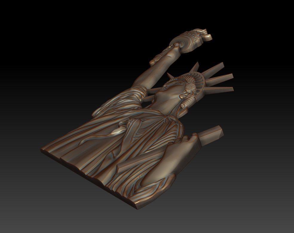 Statue of Liberty bas-relief 3D print model_10