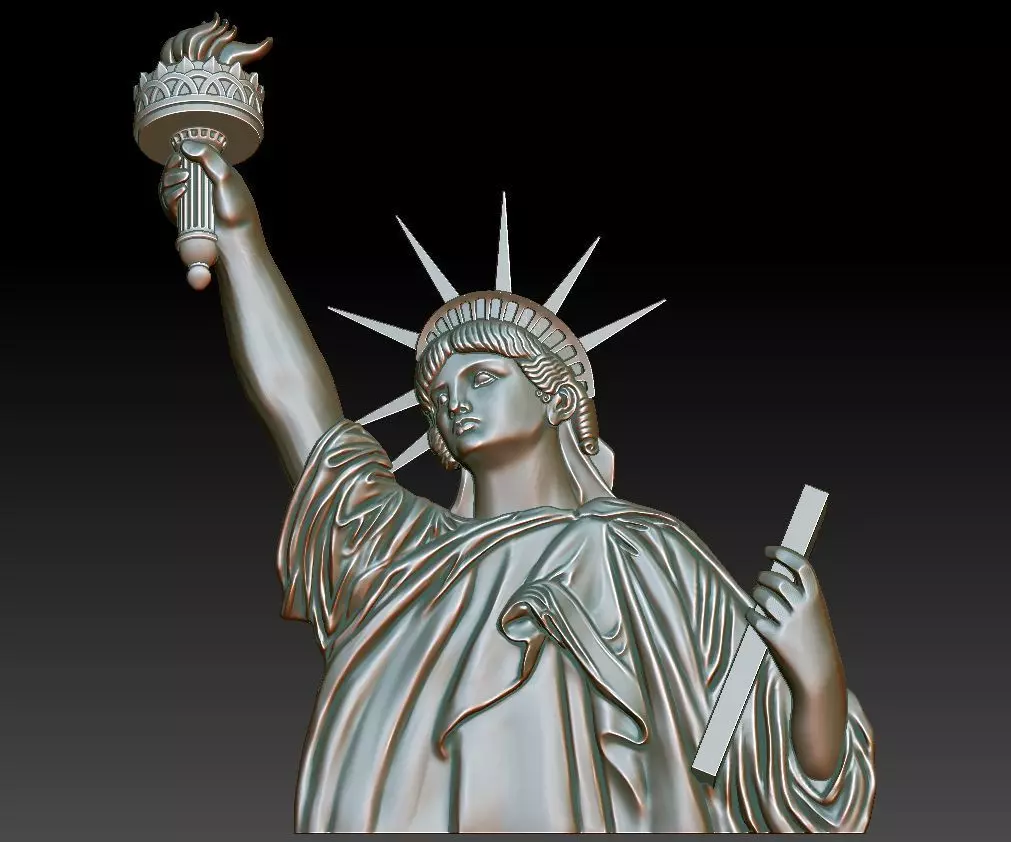 Statue of Liberty bas-relief 3D print model_0