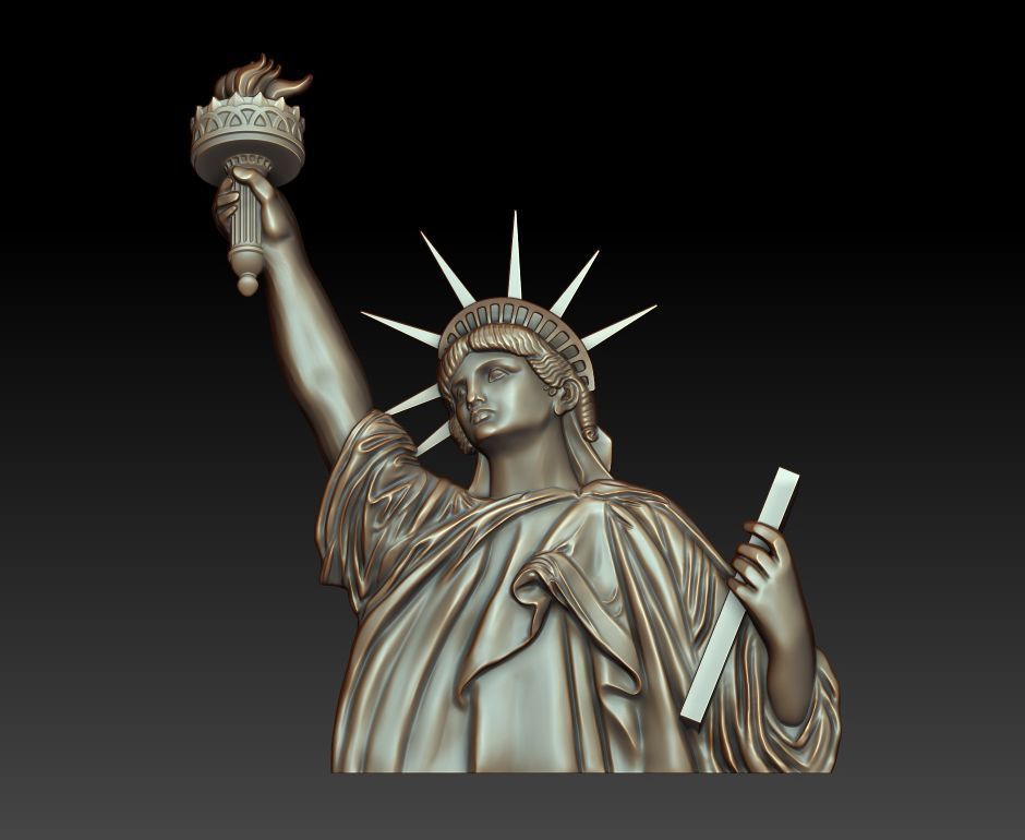 Statue of Liberty bas-relief 3D print model_7