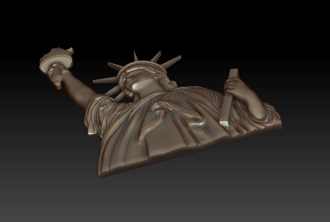 Statue of Liberty bas-relief 3D print model_9