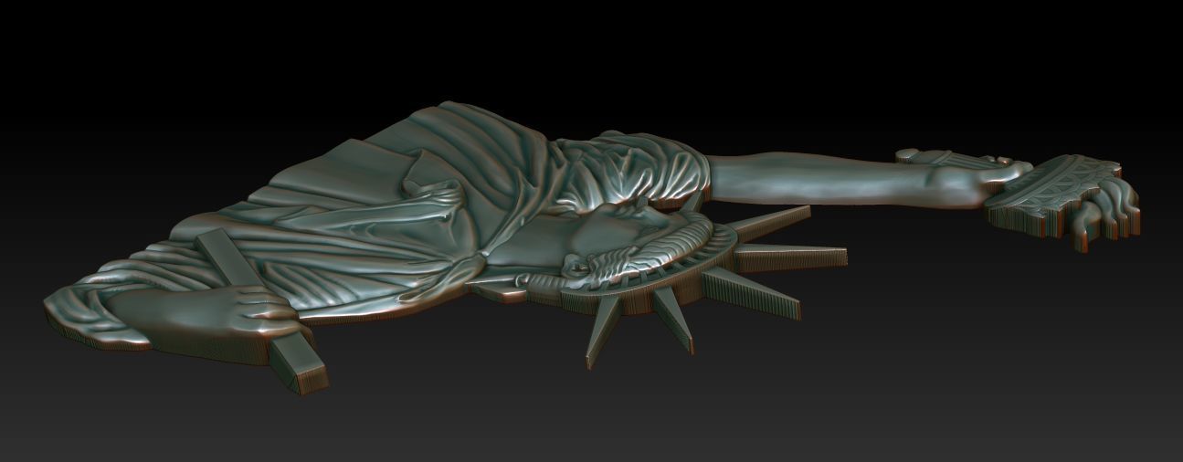 Statue of Liberty bas-relief 3D print model_5