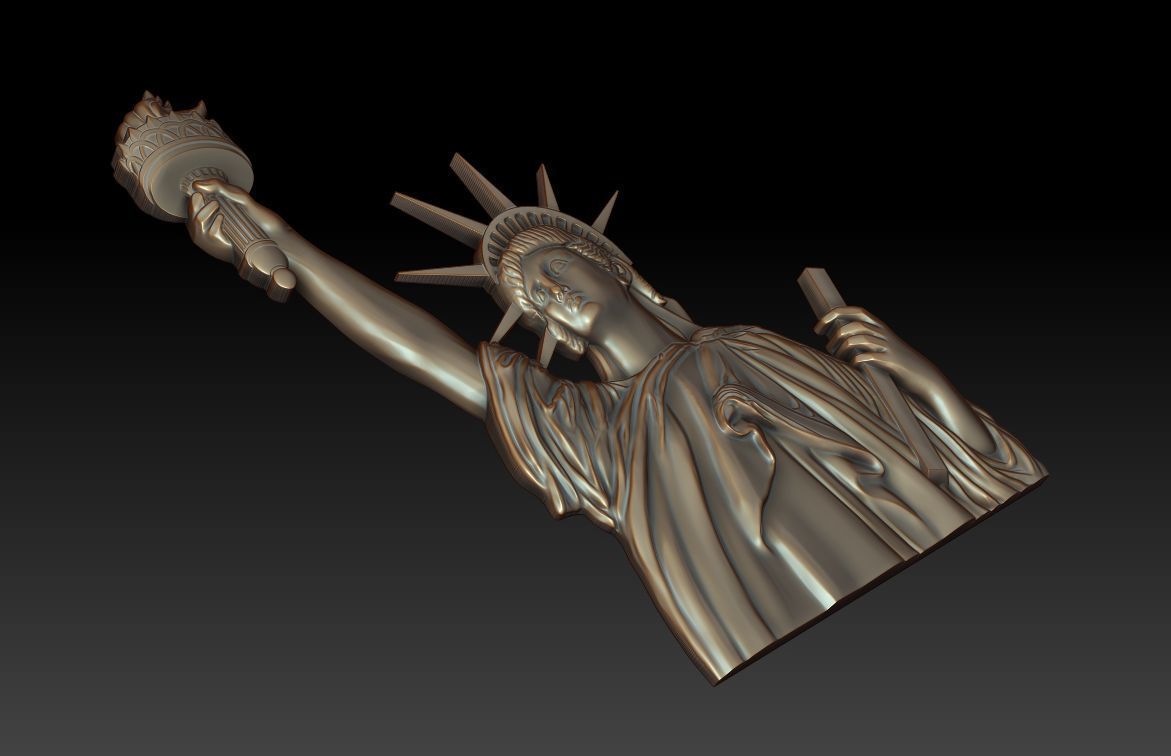 Statue of Liberty bas-relief 3D print model_8