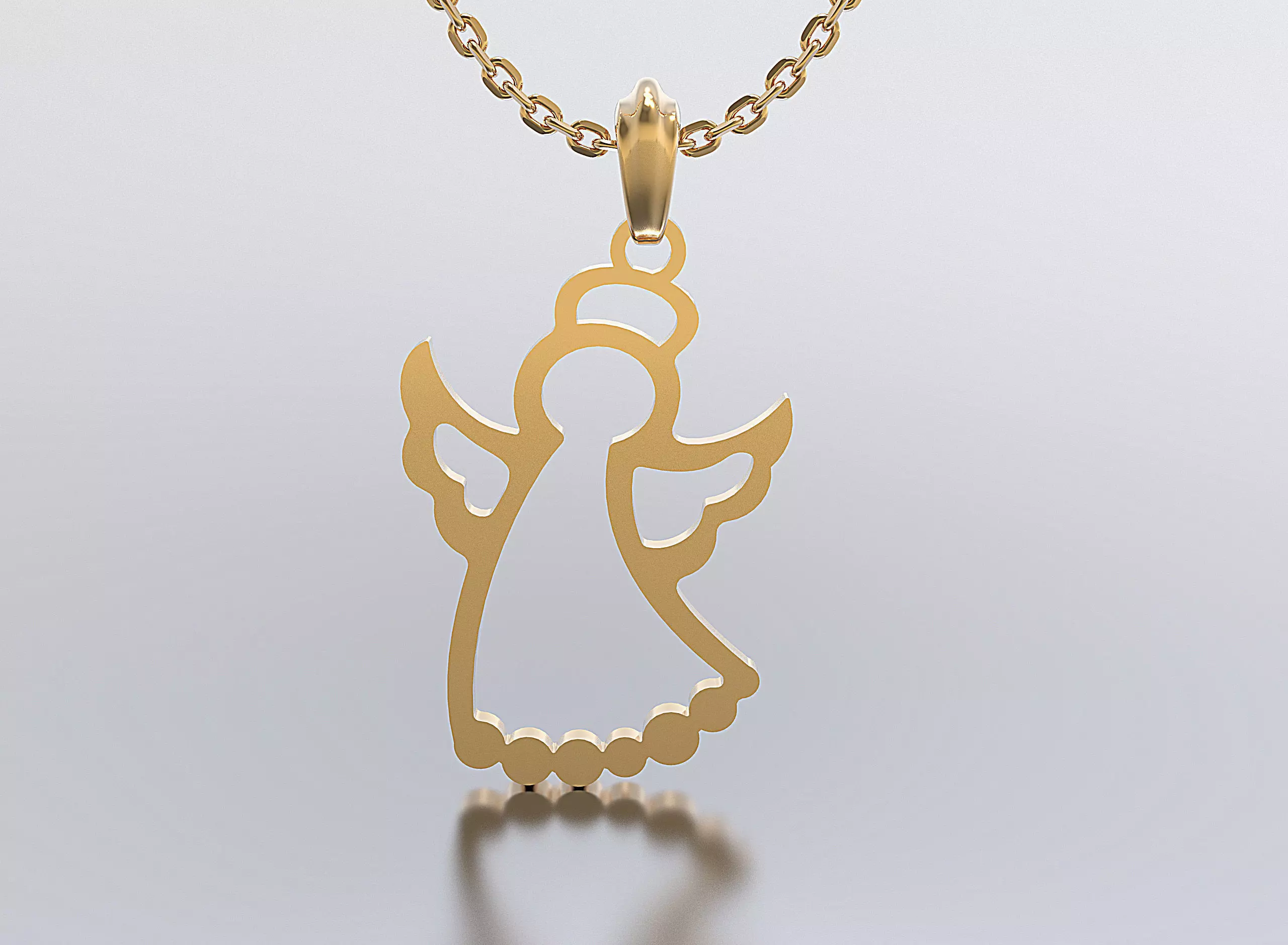 angel pendant 3D print model_0