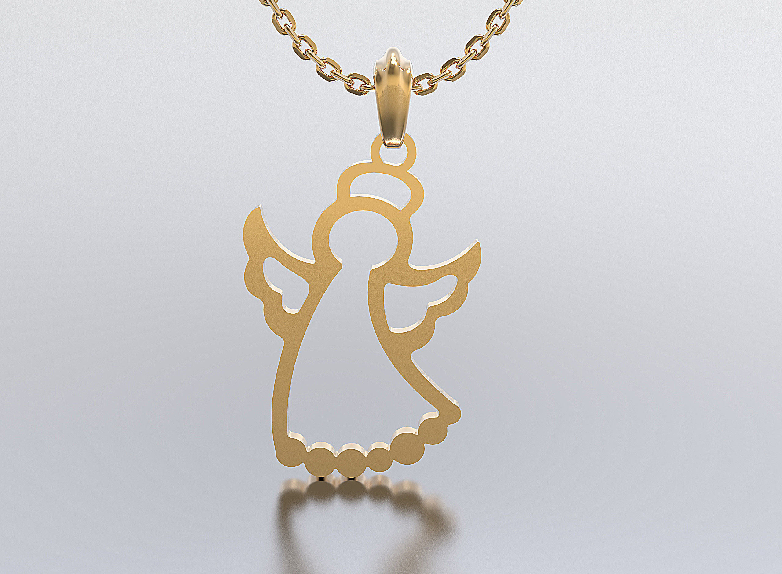 angel pendant 3D print model_1