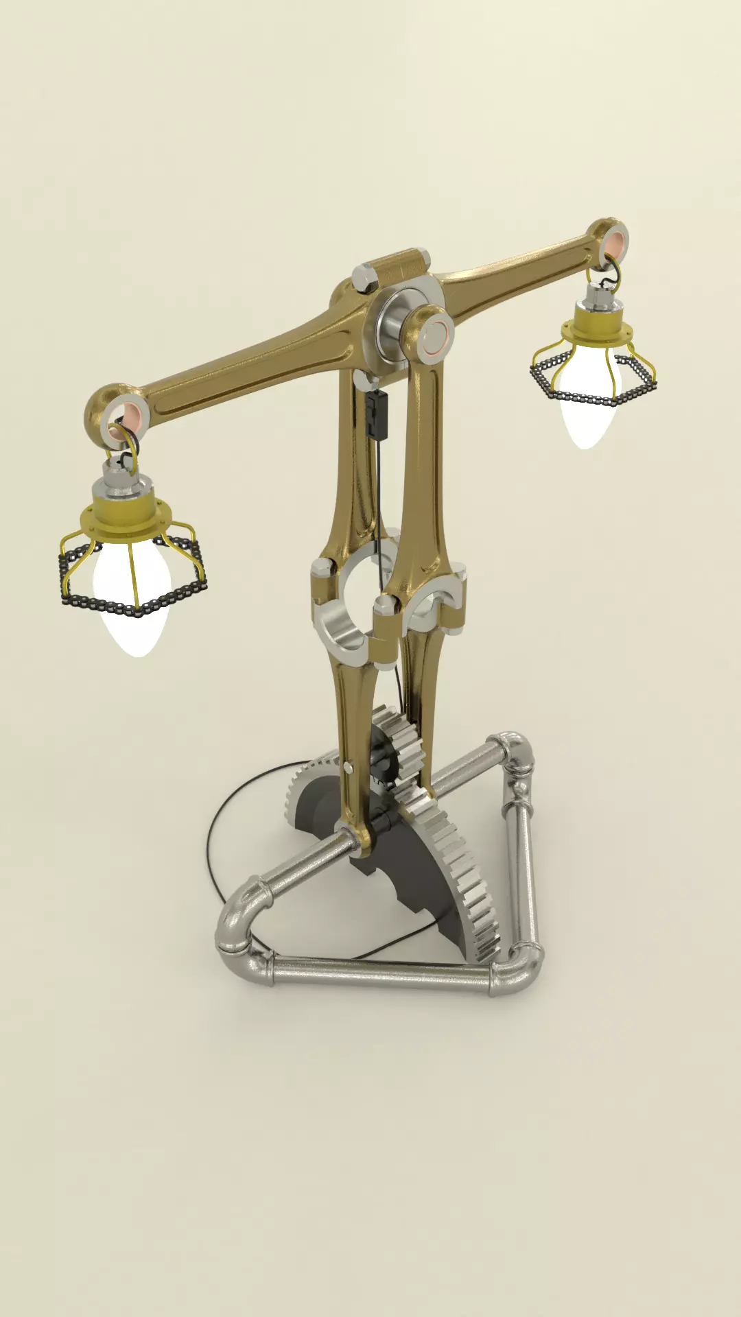 Industrial T lamp 3D model