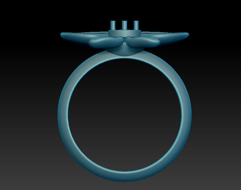 A sculpted orchid ring - 3D model to download 3D print model_4