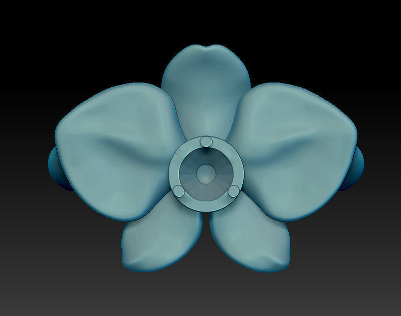 A sculpted orchid ring - 3D model to download 3D print model_3