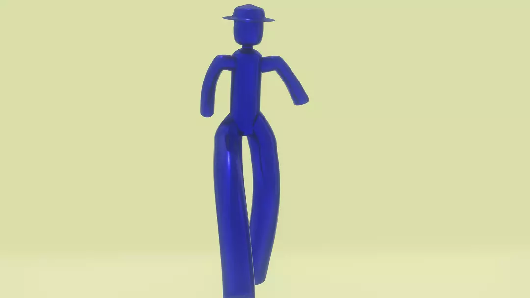 Stick man character Free low-poly 3D model