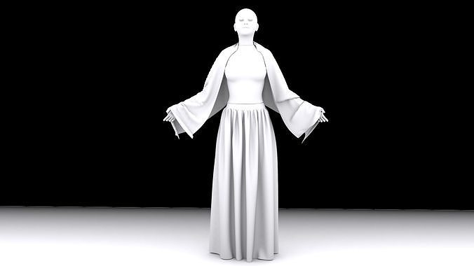 Real Woman With Cloth Low-poly 3D model