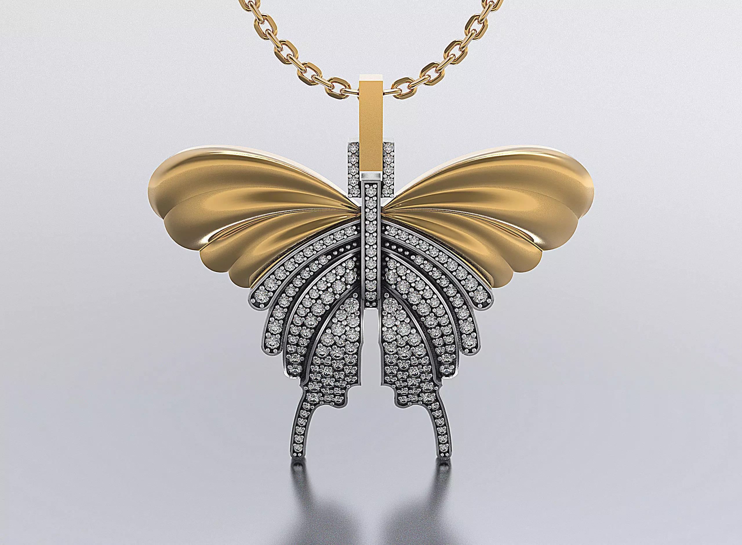 Butterfly pendant 3D print model_0