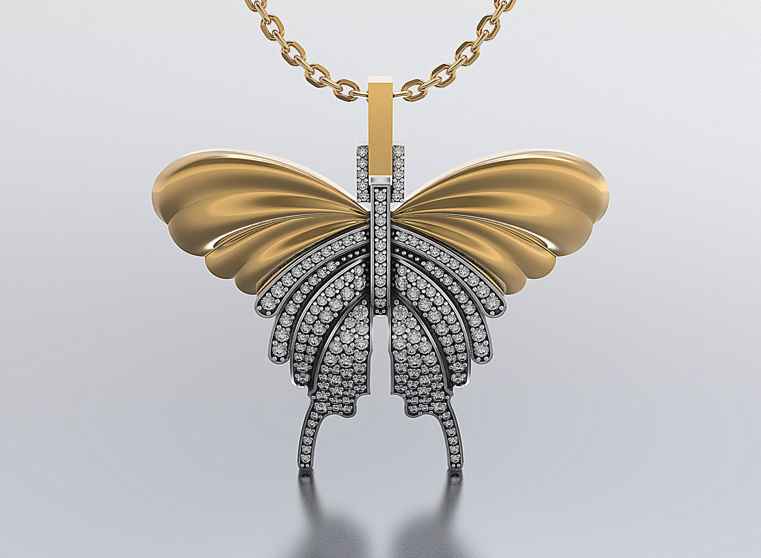 Butterfly pendant 3D print model_1