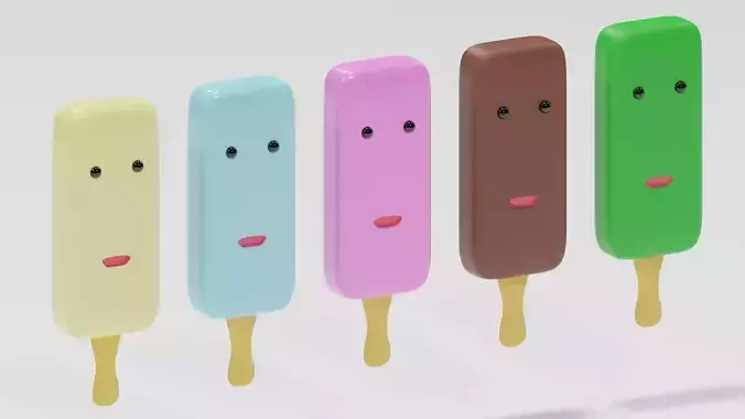Cartoon Ice Cream Low-poly 3D model