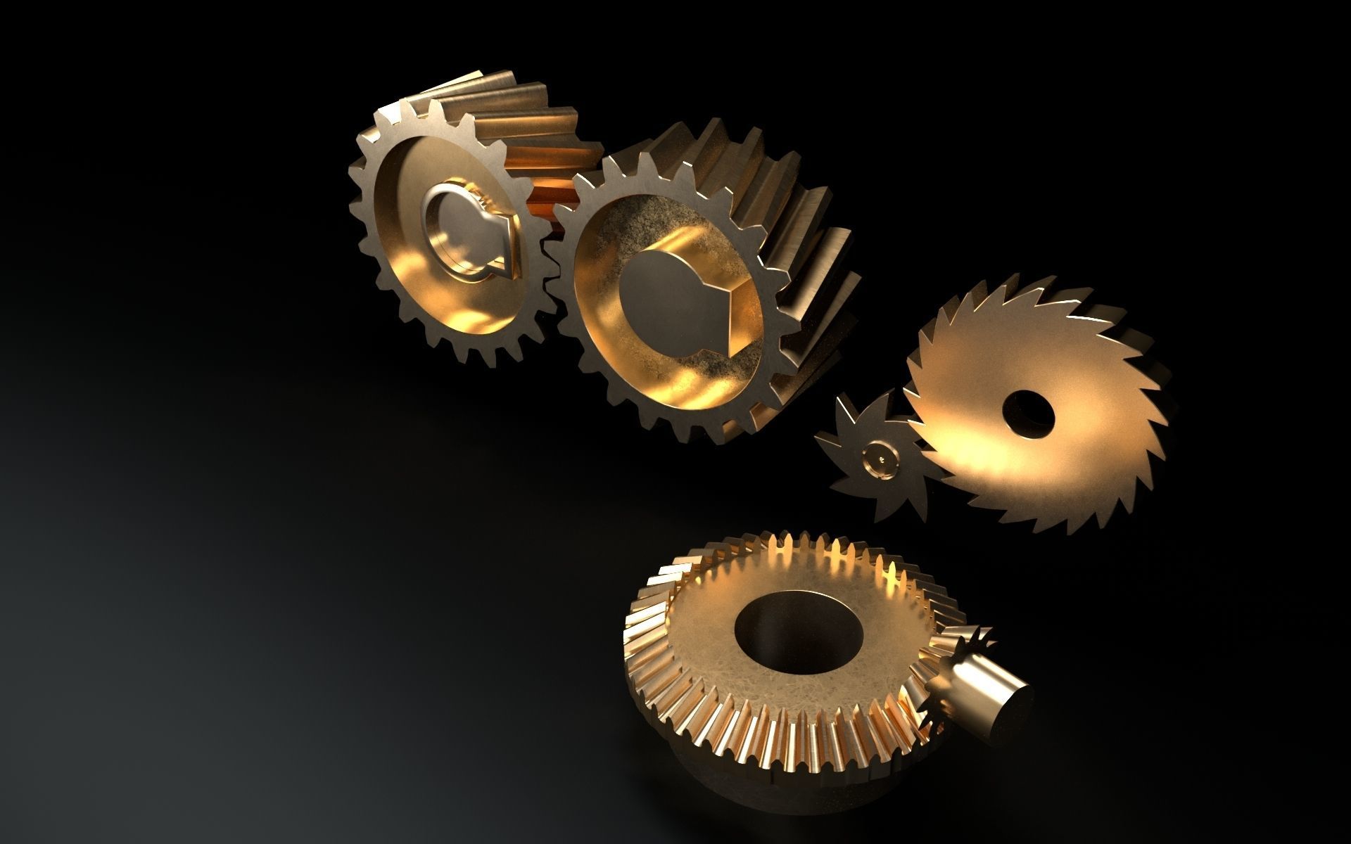 30 gears Low-poly 3D model_12