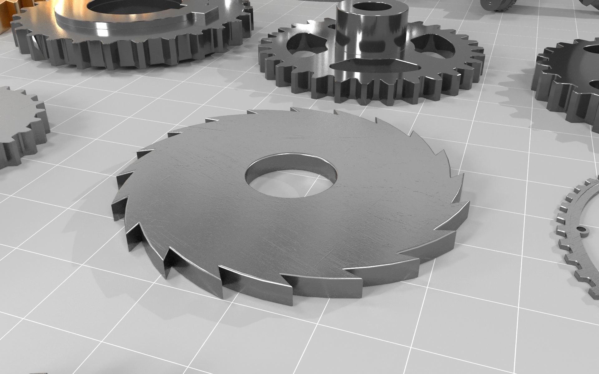 30 gears Low-poly 3D model_4