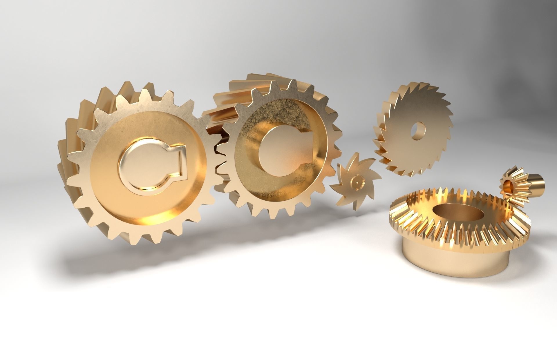 30 gears Low-poly 3D model_9