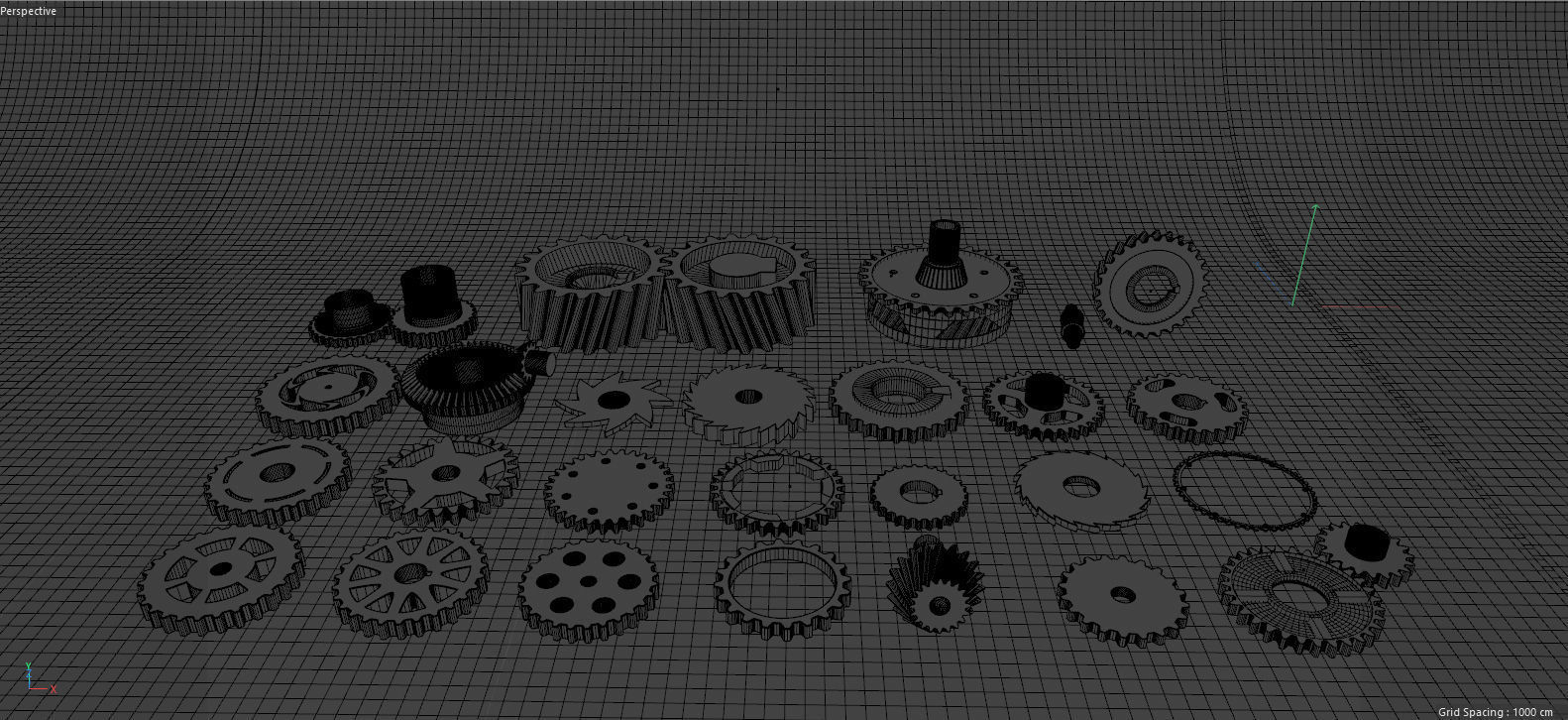 30 gears Low-poly 3D model_8