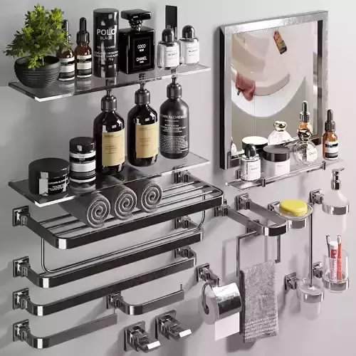  Stainless Steel Hardware Bathroom Low-poly 3D model