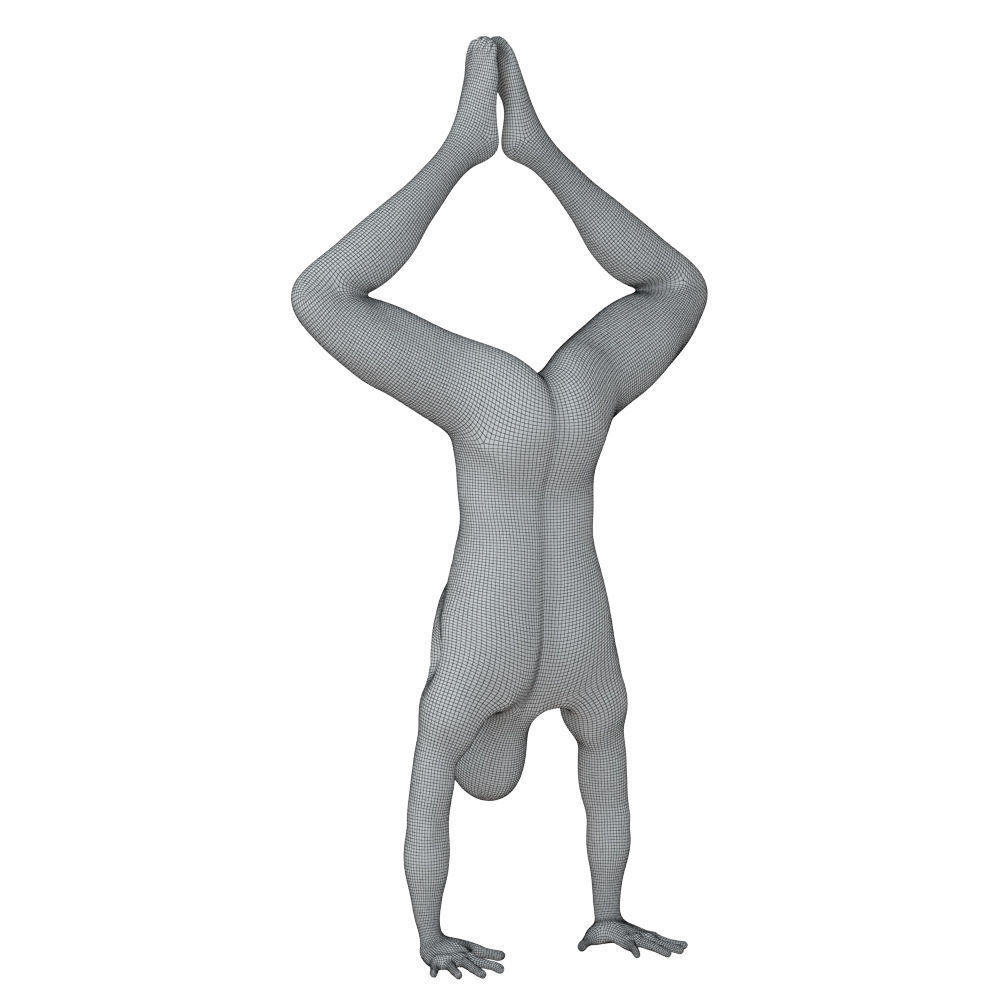Male mannequin standing on hands 124 3D model_6