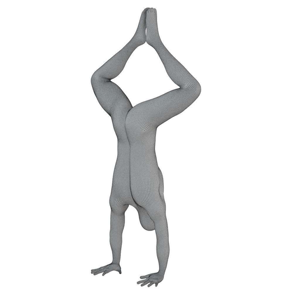 Male mannequin standing on hands 124 3D model_7