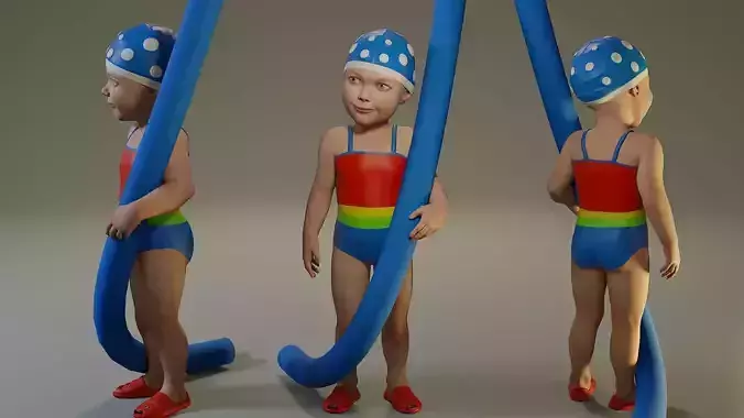 SwwimmingPool Child Female ACC0203009 Low-poly 3D model