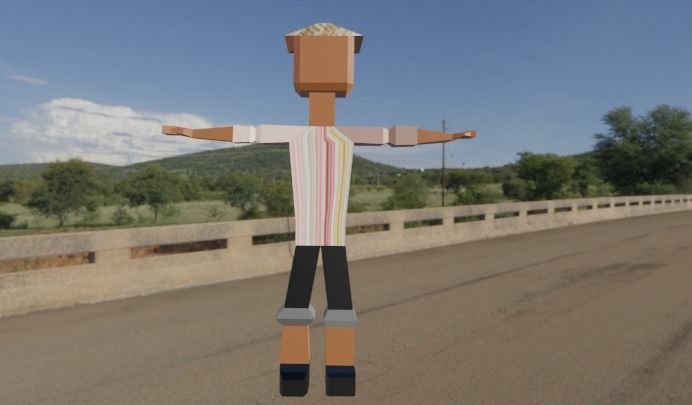 the lowpoly farmer texture of rattan basket 3D model_2