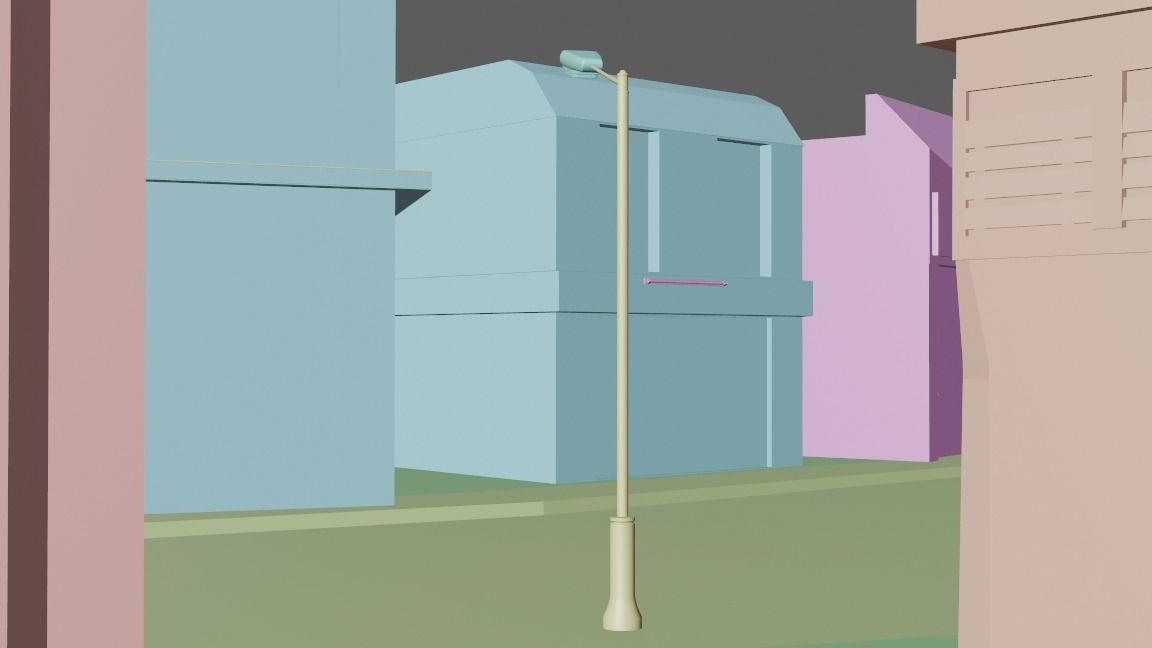 Lonely city Low-poly 3D model_9