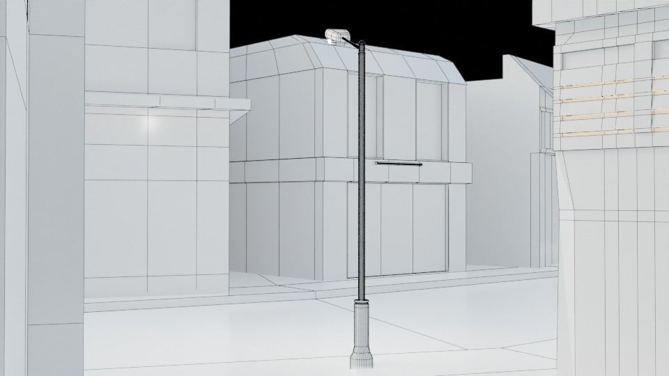 Lonely city Low-poly 3D model_5