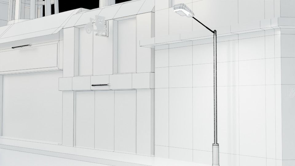 Lonely city Low-poly 3D model_6