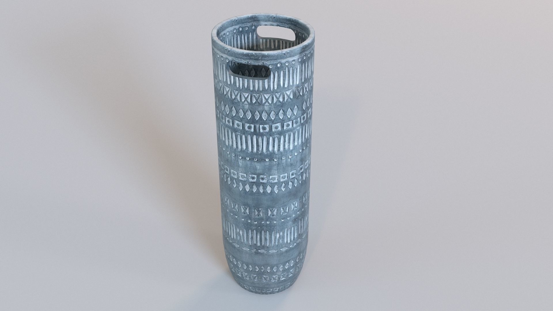 Large Zion Ceramic Vase In Grey And White 3D model_3