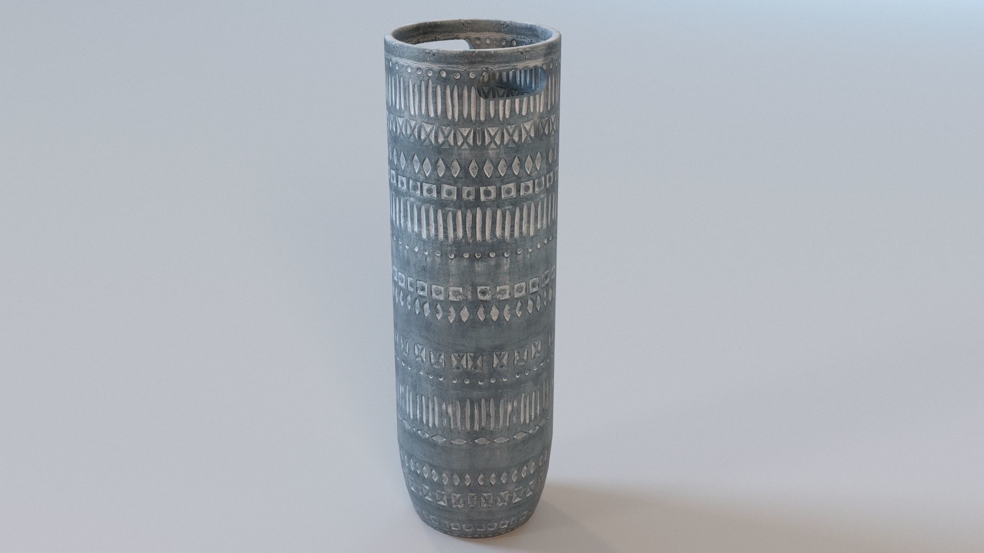 Large Zion Ceramic Vase In Grey And White 3D model_1