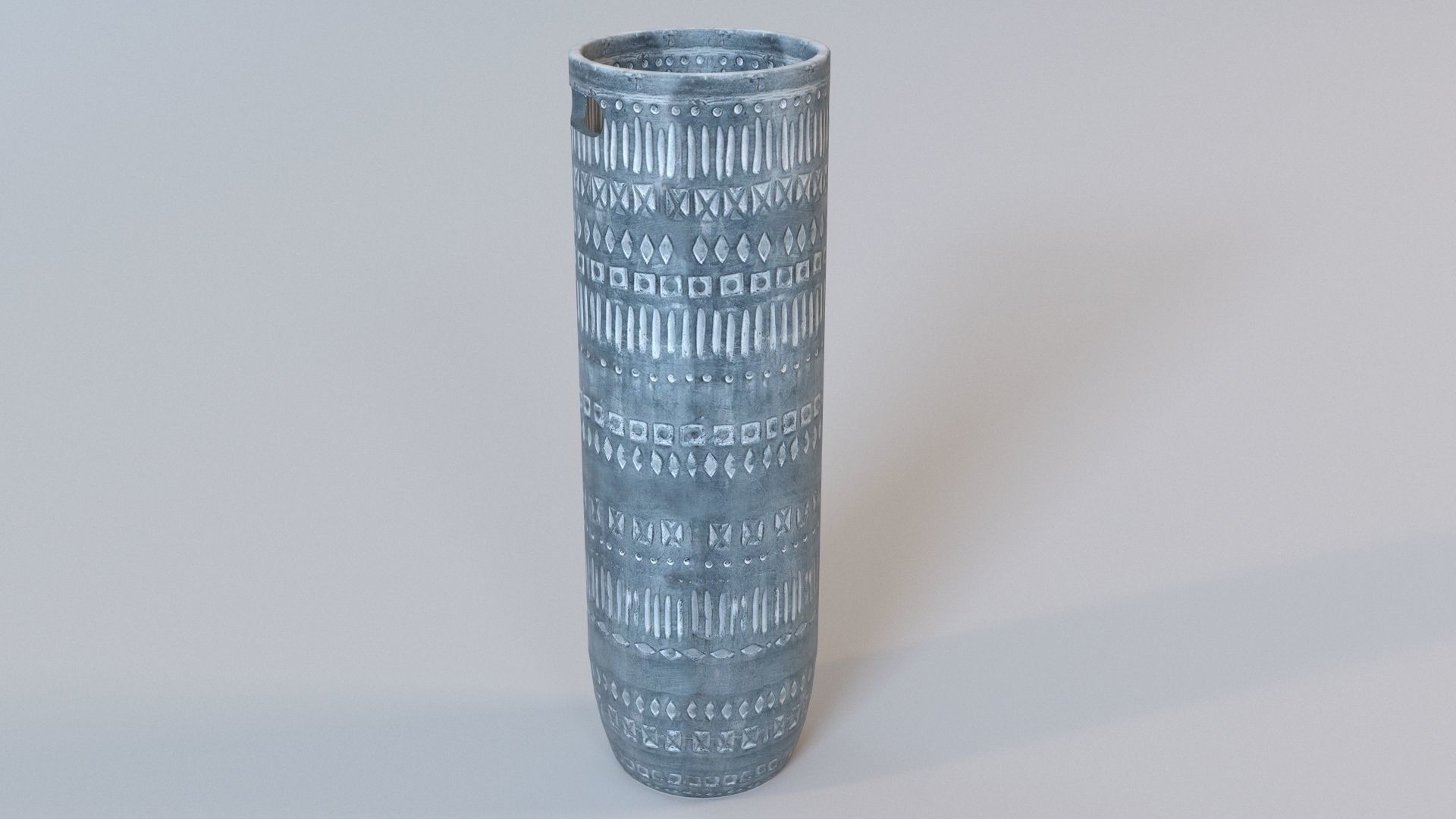 Large Zion Ceramic Vase In Grey And White 3D model_2