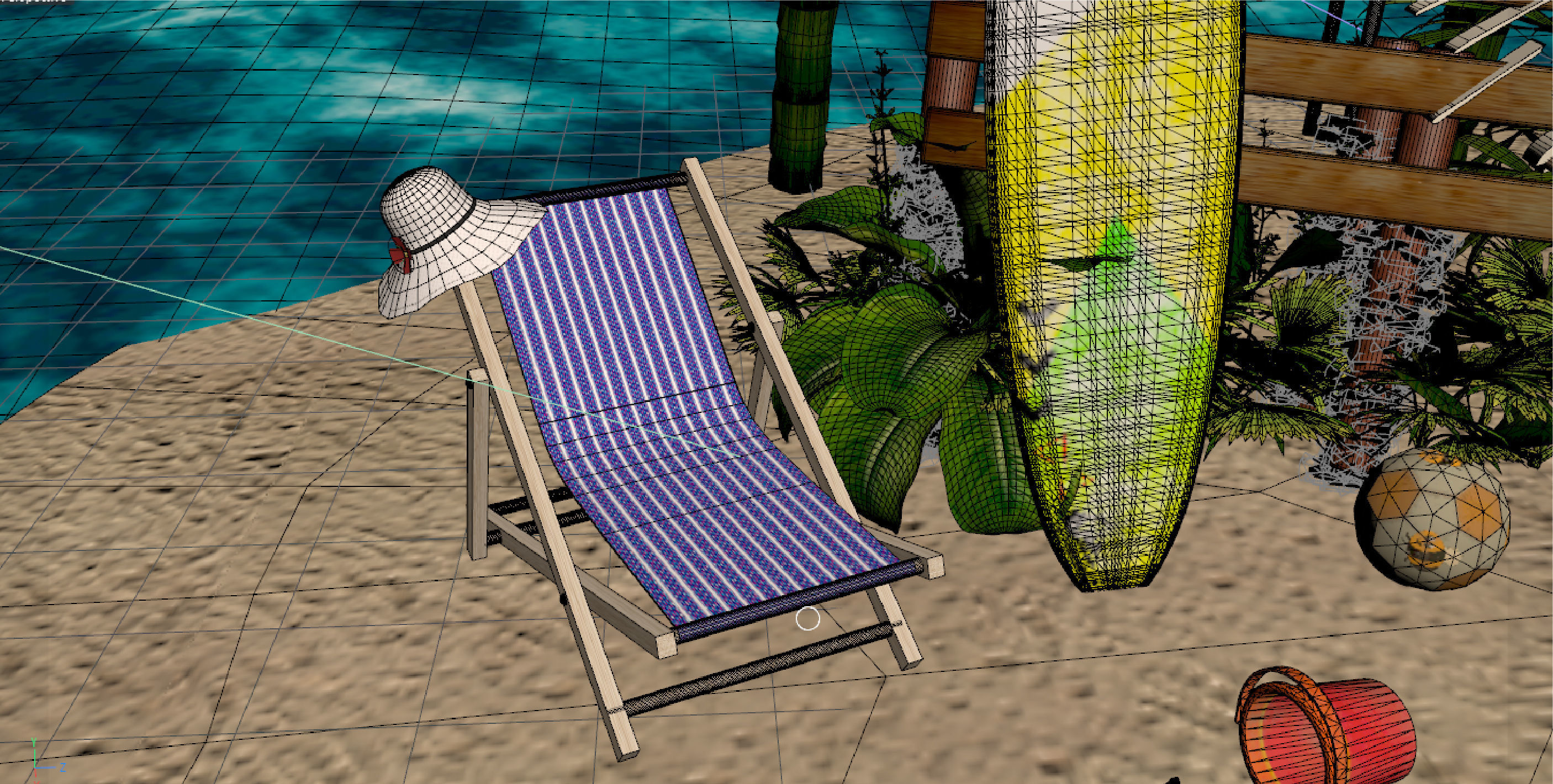  Beach toys sand Low-poly 3D model_12