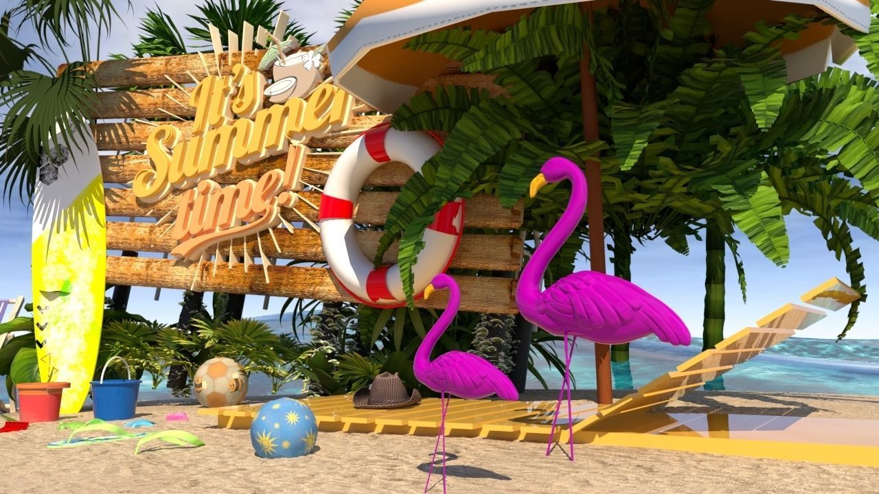  Beach toys sand Low-poly 3D model_4