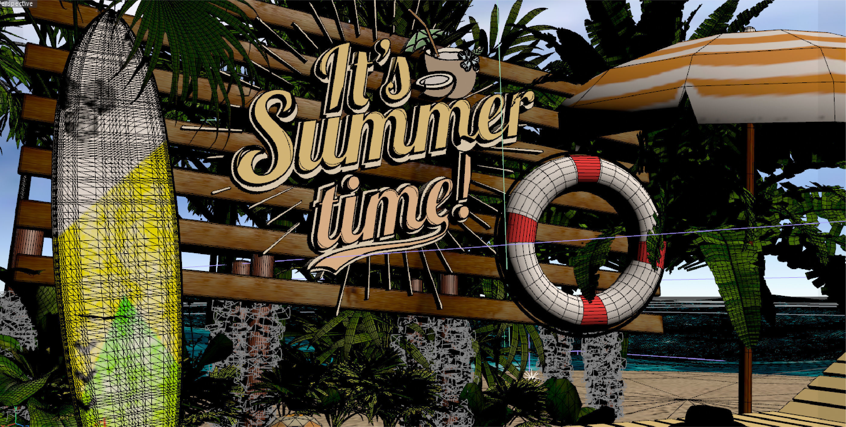  Beach toys sand Low-poly 3D model_9