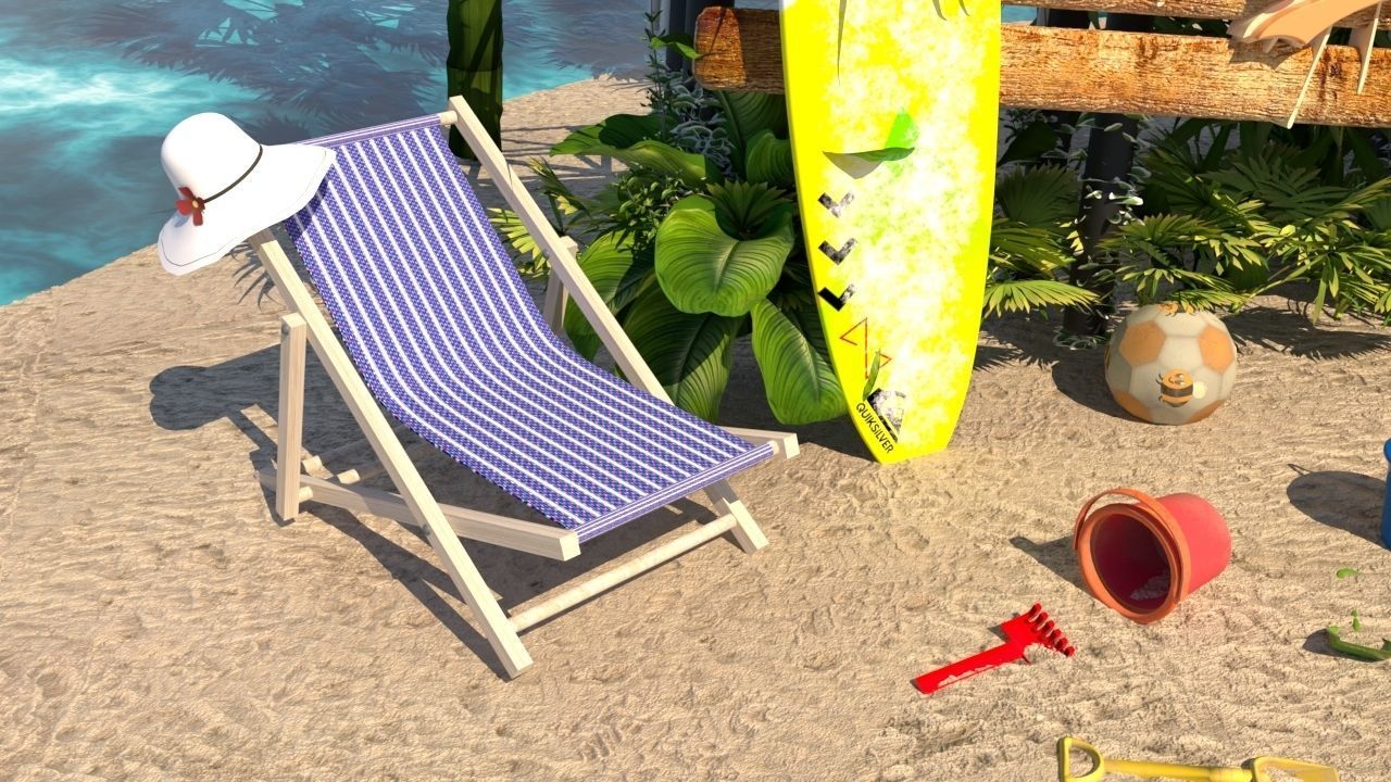  Beach toys sand Low-poly 3D model_5