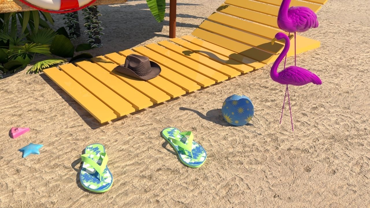  Beach toys sand Low-poly 3D model_6