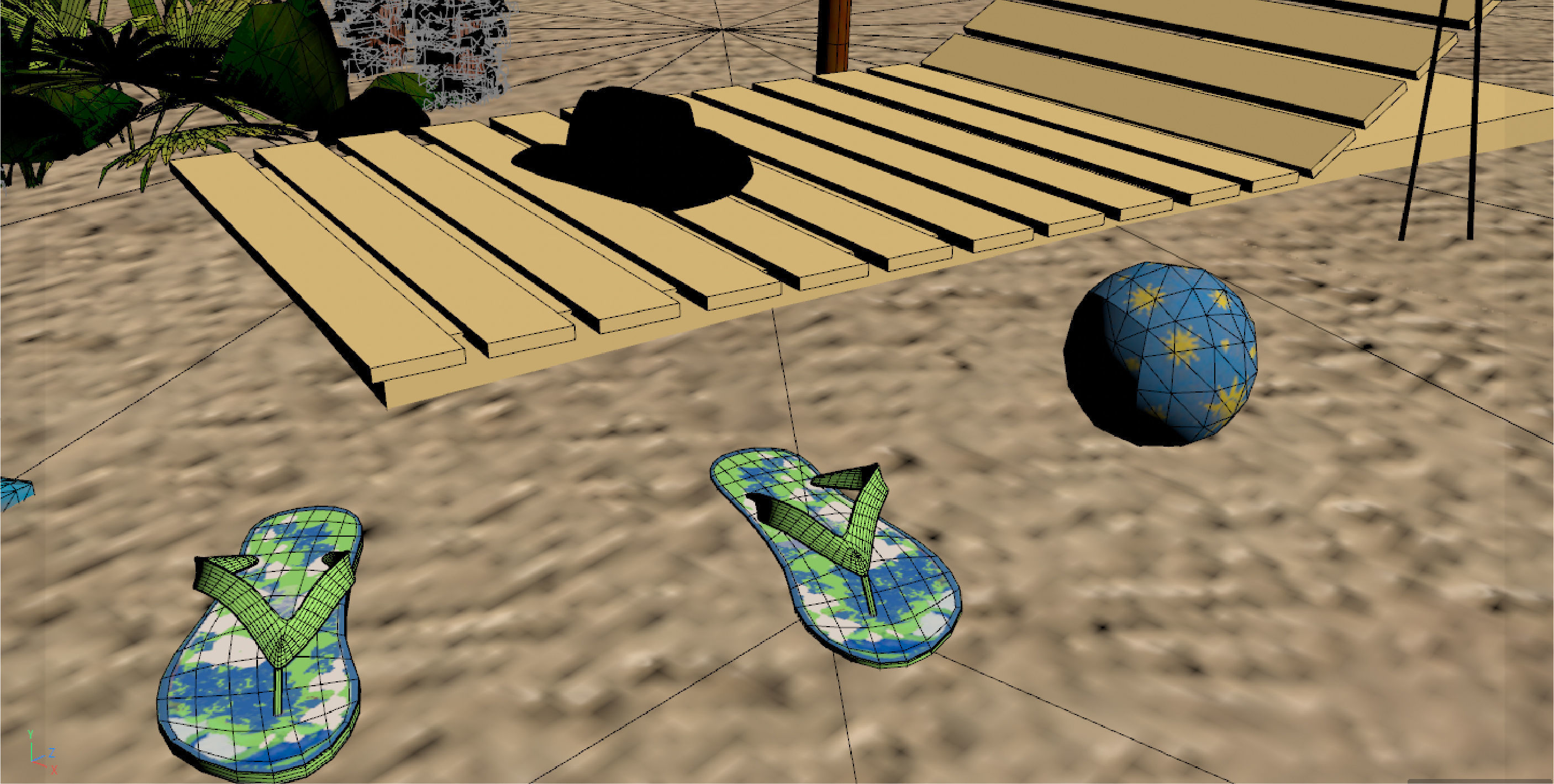  Beach toys sand Low-poly 3D model_10