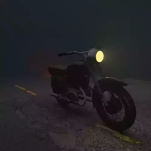 moto 1 motorcycle in fog 3D model