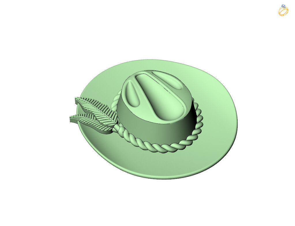 Pendant tie cowboy hat  3D print model_24