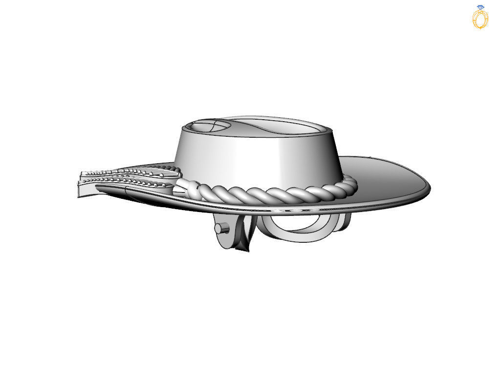 Pendant tie cowboy hat  3D print model_23