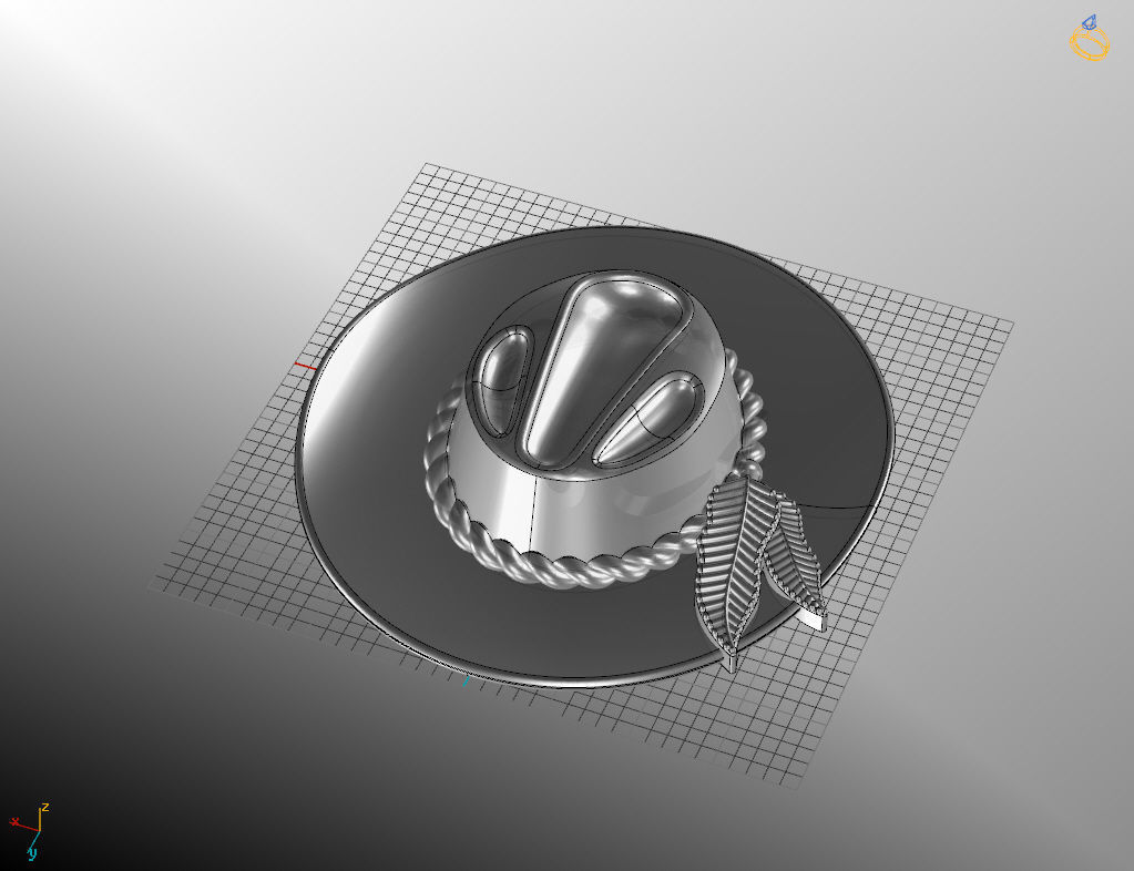 Pendant tie cowboy hat  3D print model_19