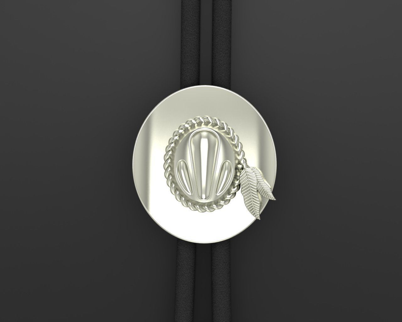 Pendant tie cowboy hat  3D print model_1