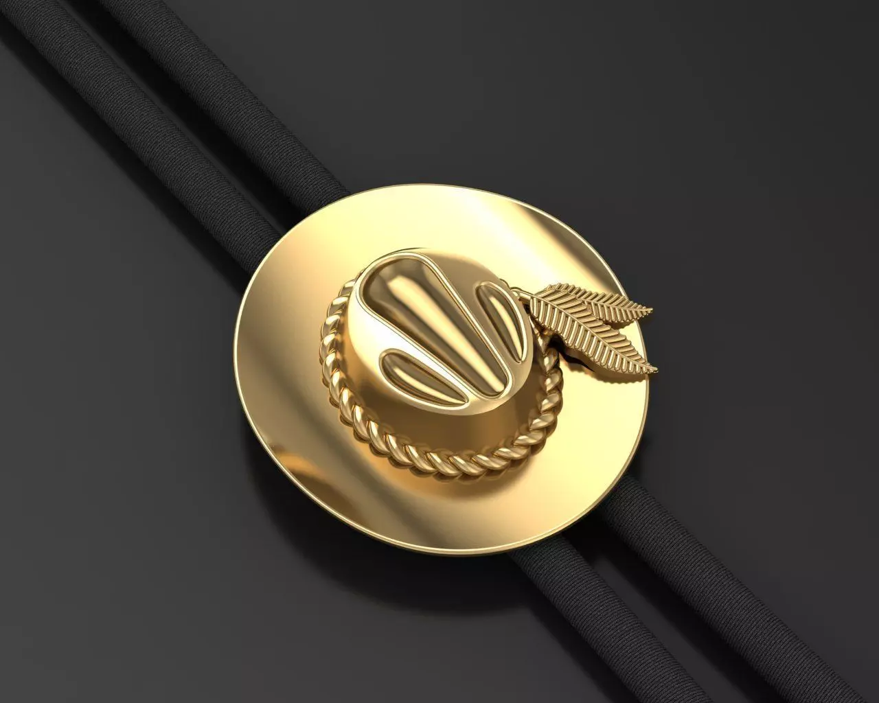 Pendant tie cowboy hat  3D print model_0