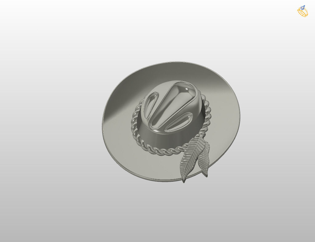 Pendant tie cowboy hat  3D print model_17
