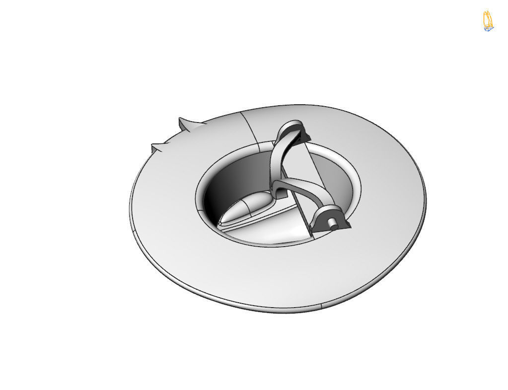 Pendant tie cowboy hat  3D print model_21