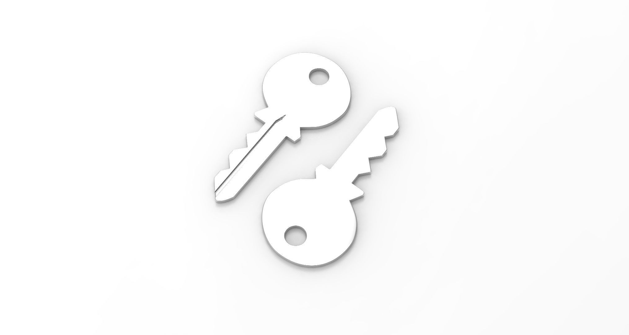 Key Model two keys 3D print model_2