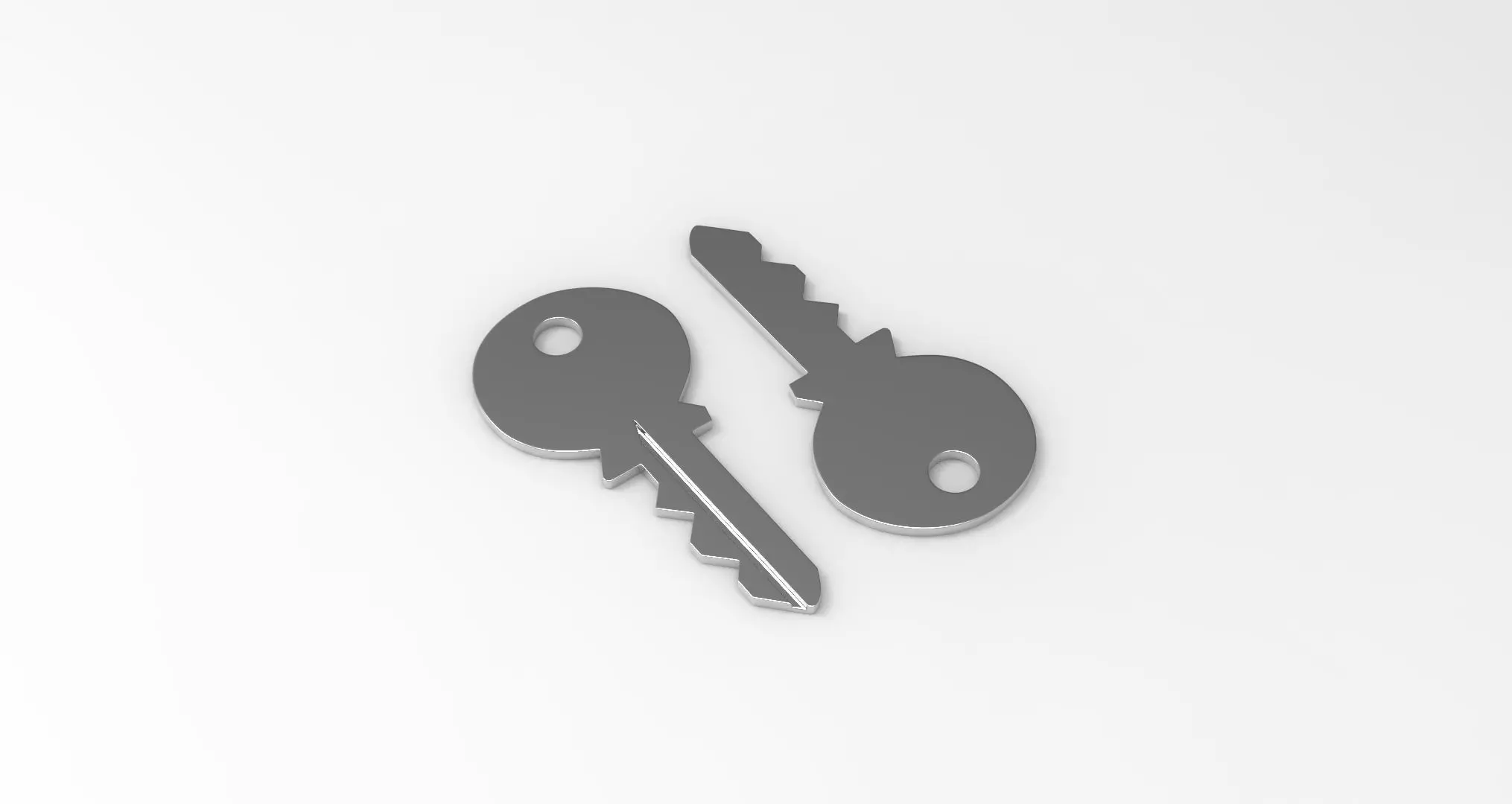 Key Model two keys 3D print model_0