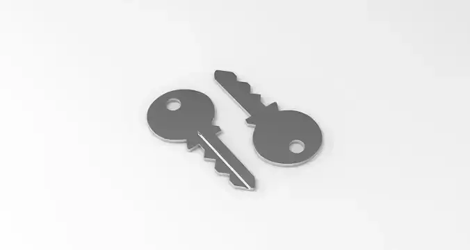 Key Model two keys 3D print model