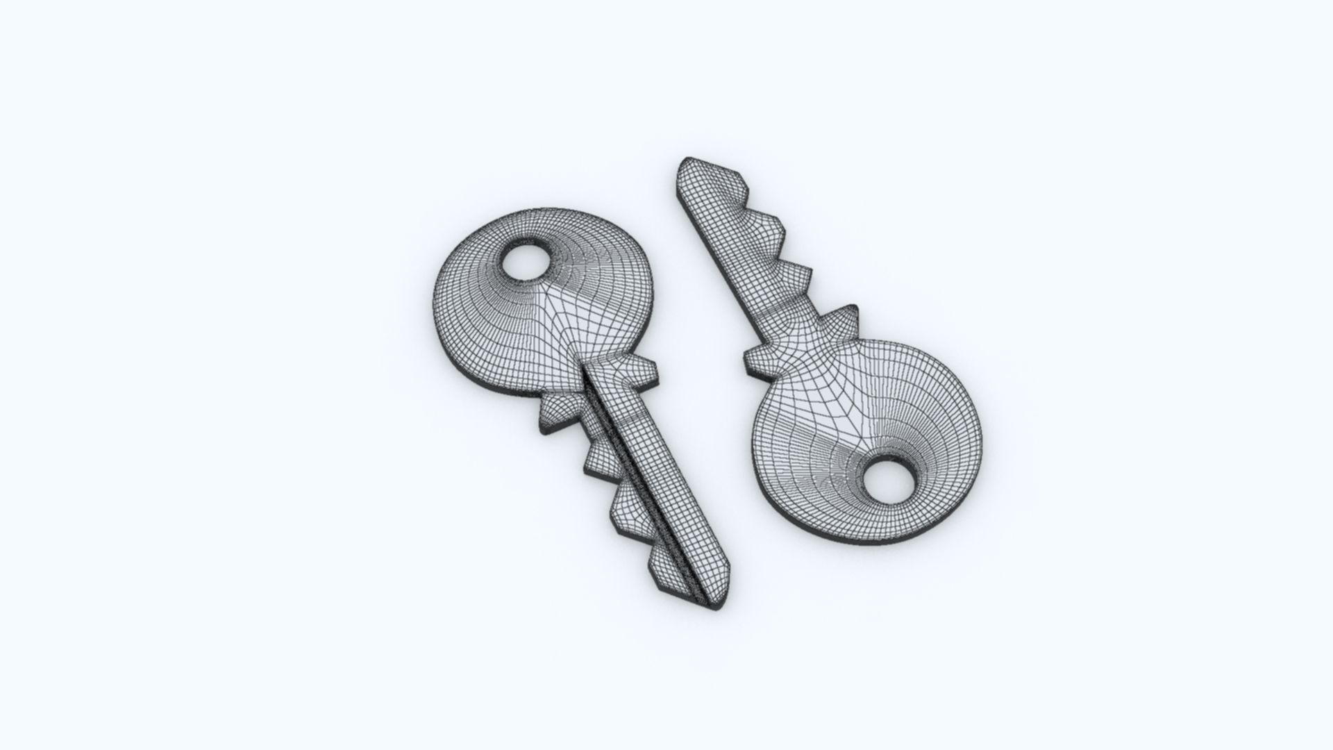 Key Model two keys 3D print model_5