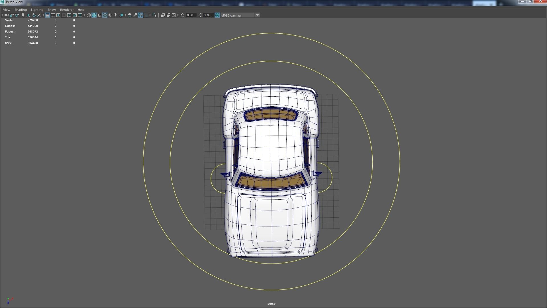 Cartoon Camaro Race Car Low-poly 3D model_20